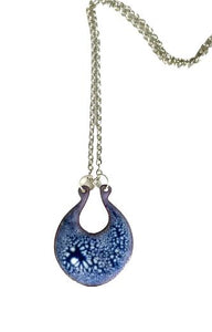 Ripped Denim Crackle Enamel Necklace