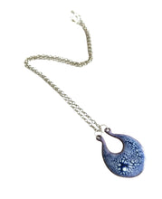 Ripped Denim Crackle Enamel Necklace