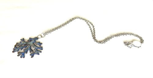 Blue Coral Enamel Necklace