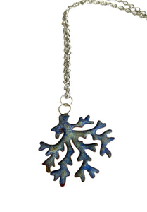 Blue Coral Enamel Necklace