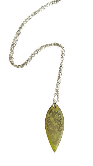 Green Crackle Enamel Necklace