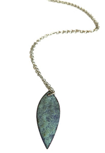 Lavender and Turquoise Crackle Enamel Necklace