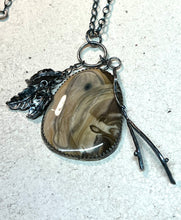 Picture Jasper, Twig and Leaves Necklace