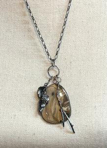 Picture Jasper, Twig and Leaves Necklace