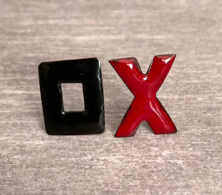 XO Earrings Red and Black