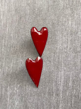 Red Heart Post Earrings