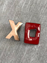 XO Earrings Pink and Red