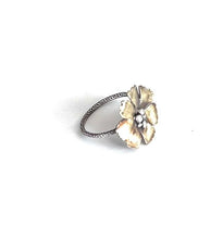 Sterling Silver and Brass Flower Ring