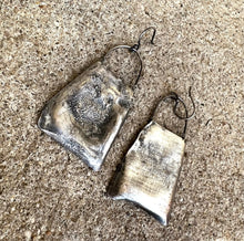 Textured Purse Sterling Silver Earrings