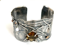 Organic Sterling Silver and Citrine Cuff Bracelet