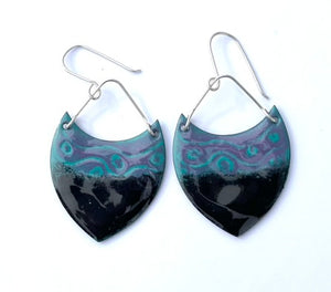 Lavender and Turquoise  Enamel Earrings