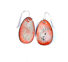 Orange, Black and Blue Crackled Enamel Earrings