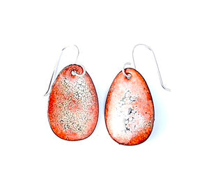 Orange, Black and Blue Crackled Enamel Earrings