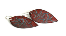 Red and Blue Crackled Enamel Earrings
