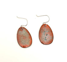 Orange, Black and Blue Crackled Enamel Earrings