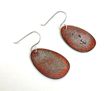 Orange, Black and Blue Crackled Enamel Earrings