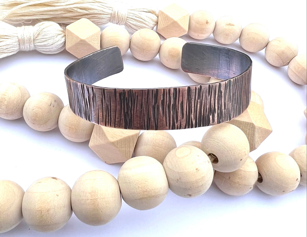 Tree Bark Copper Cuff Bracelet