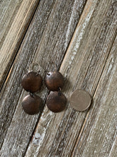 Copper Dangle Double Disk Earrings