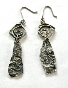 Warm and Weathered Sterling Silver Earrings
