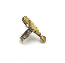 Bumblebee Jasper and Honeycomb Talon Ring