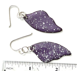 Lavender Speckled Wings Enamel Earrings