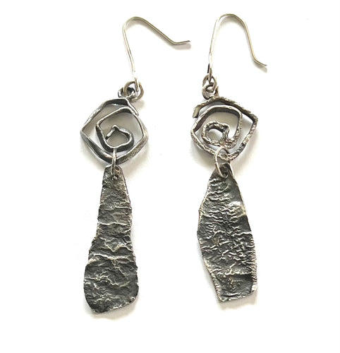 Warm and Weathered Sterling Silver Earrings